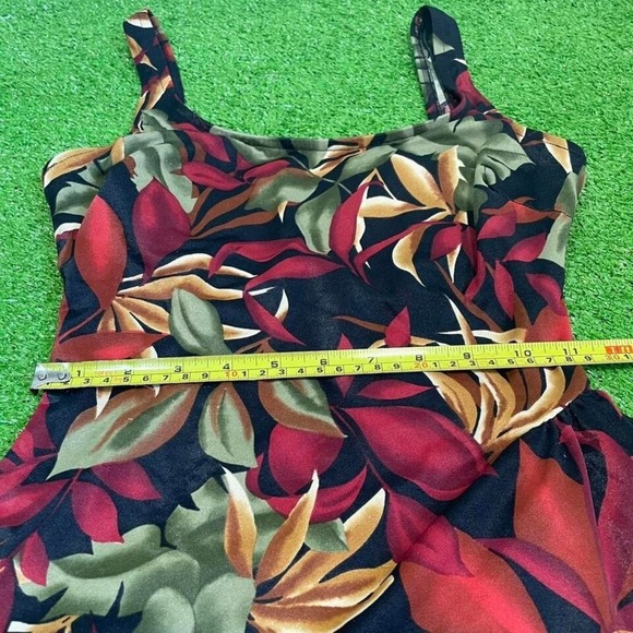 Vintage 90s Jantzen Women's 10 Swimsuit One Piece Floral Skirt Beach Vacation - Picture 3 of 8